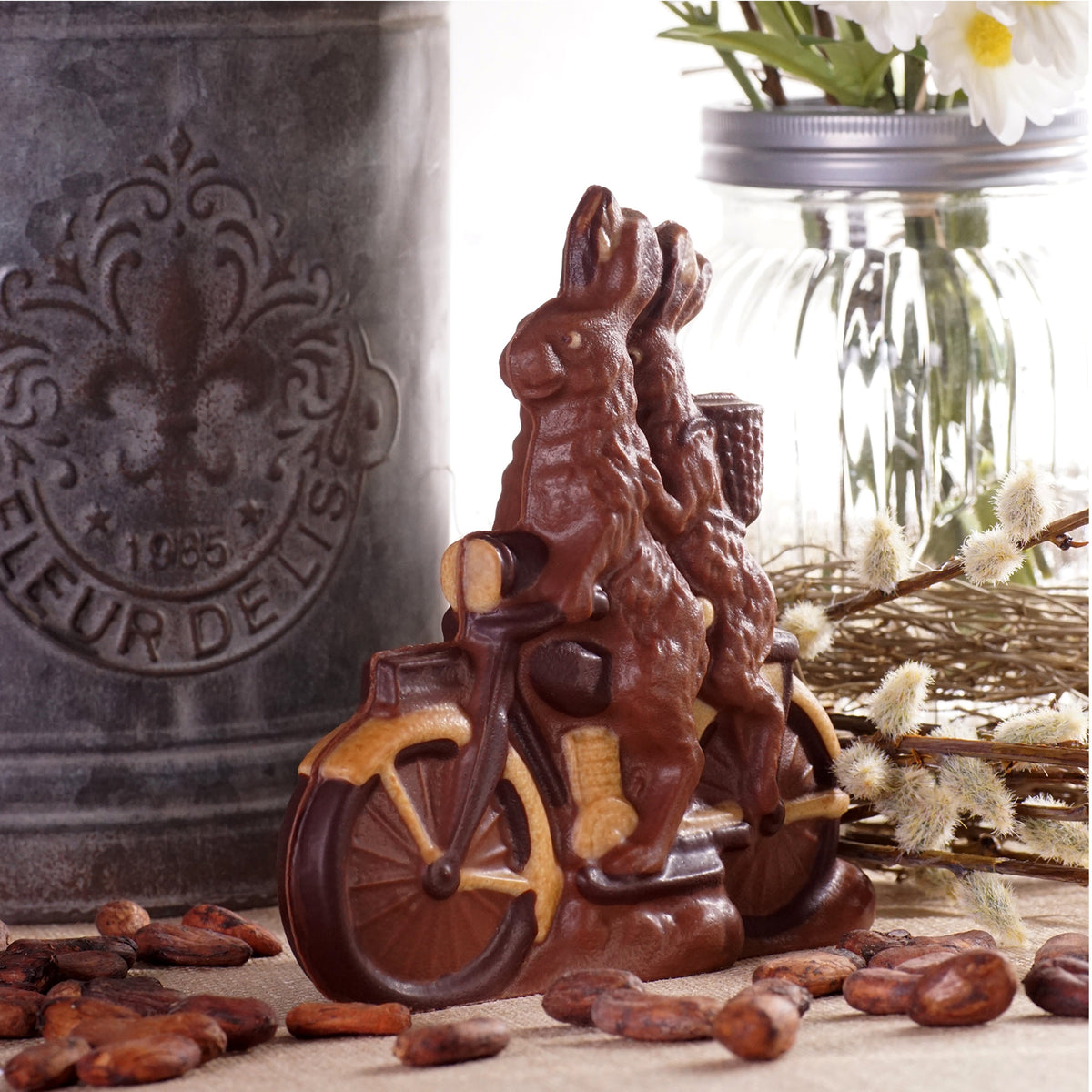 Couple de lapins sur moto, double-moule