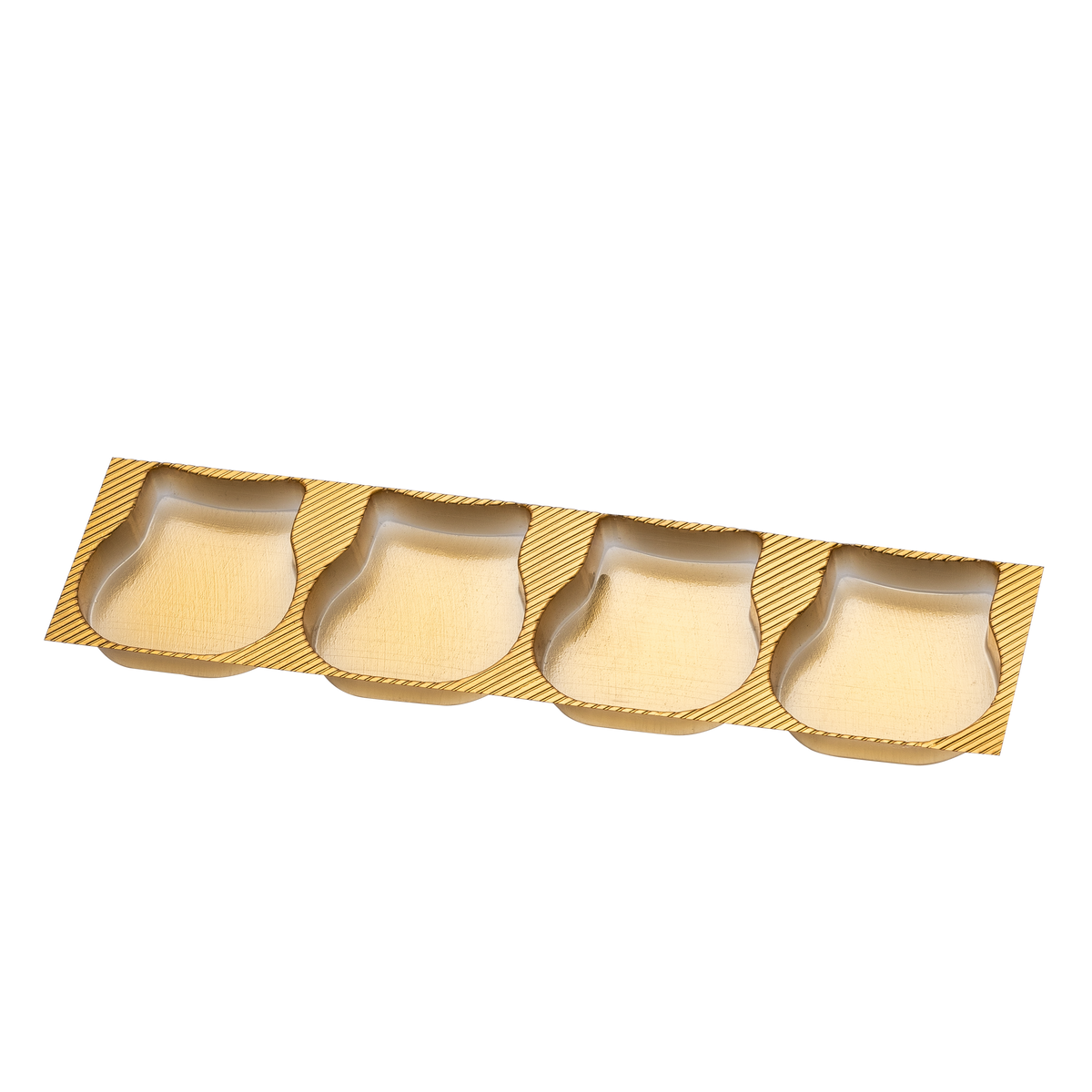 tiefgezogene Einlage für 4 Eulen, gold