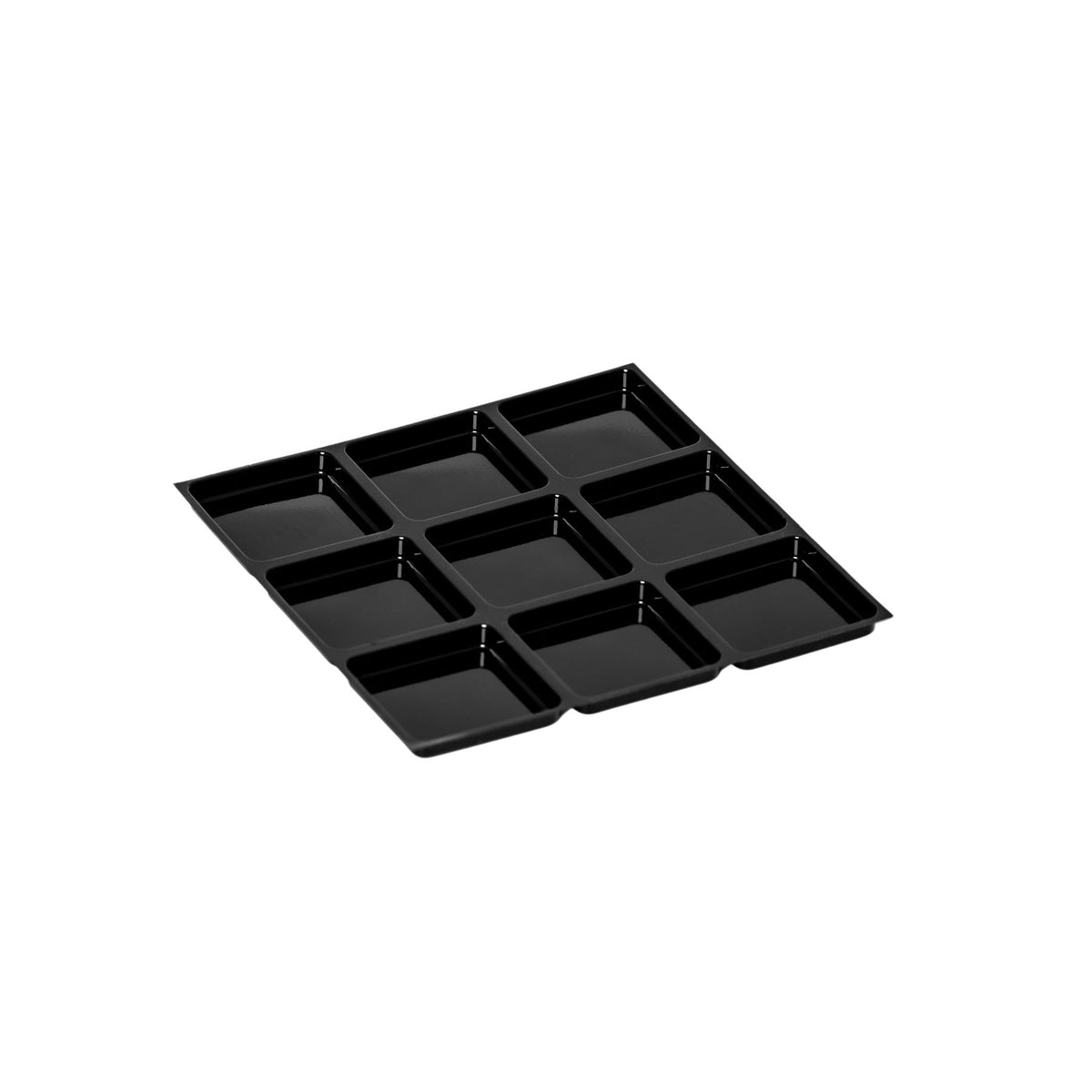 support thermoformé pour pralines assortis, 32/32 mm, noir
