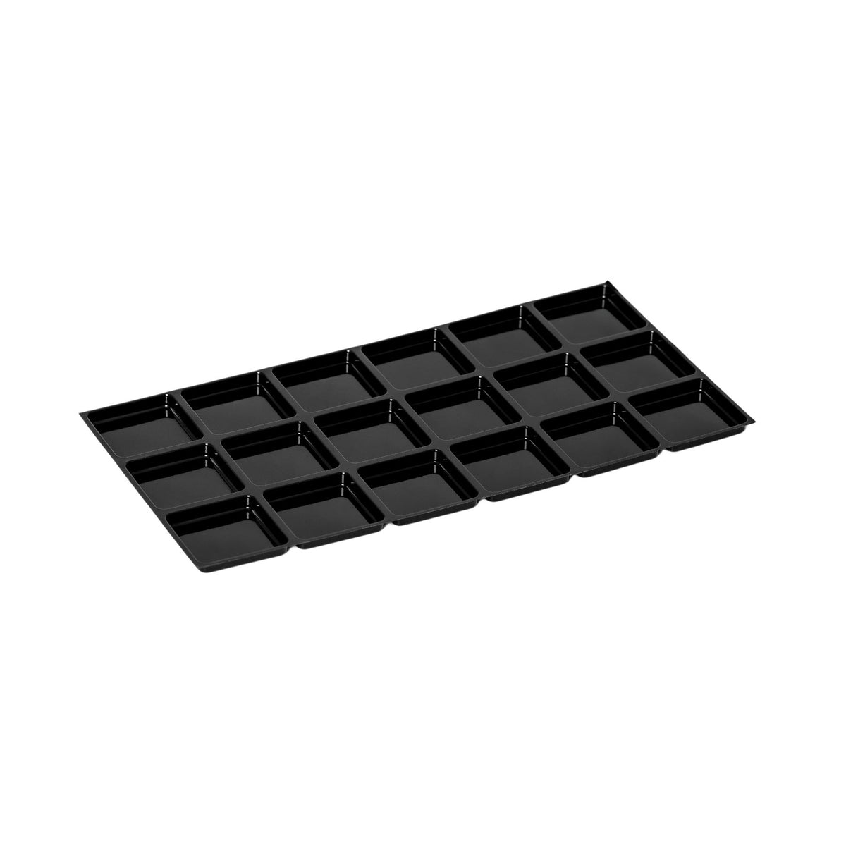 support thermoformé pour pralines assortis, 32/32 mm, noir