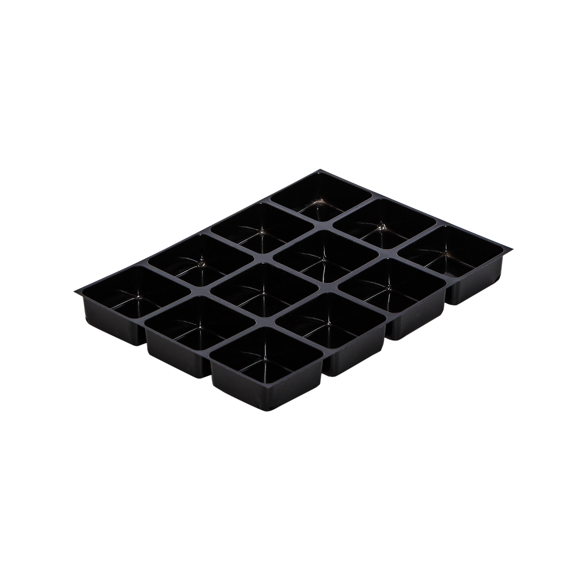 tiefgezogene Einlagen für Pralinen assortiert, 32/32 mm, schwarz