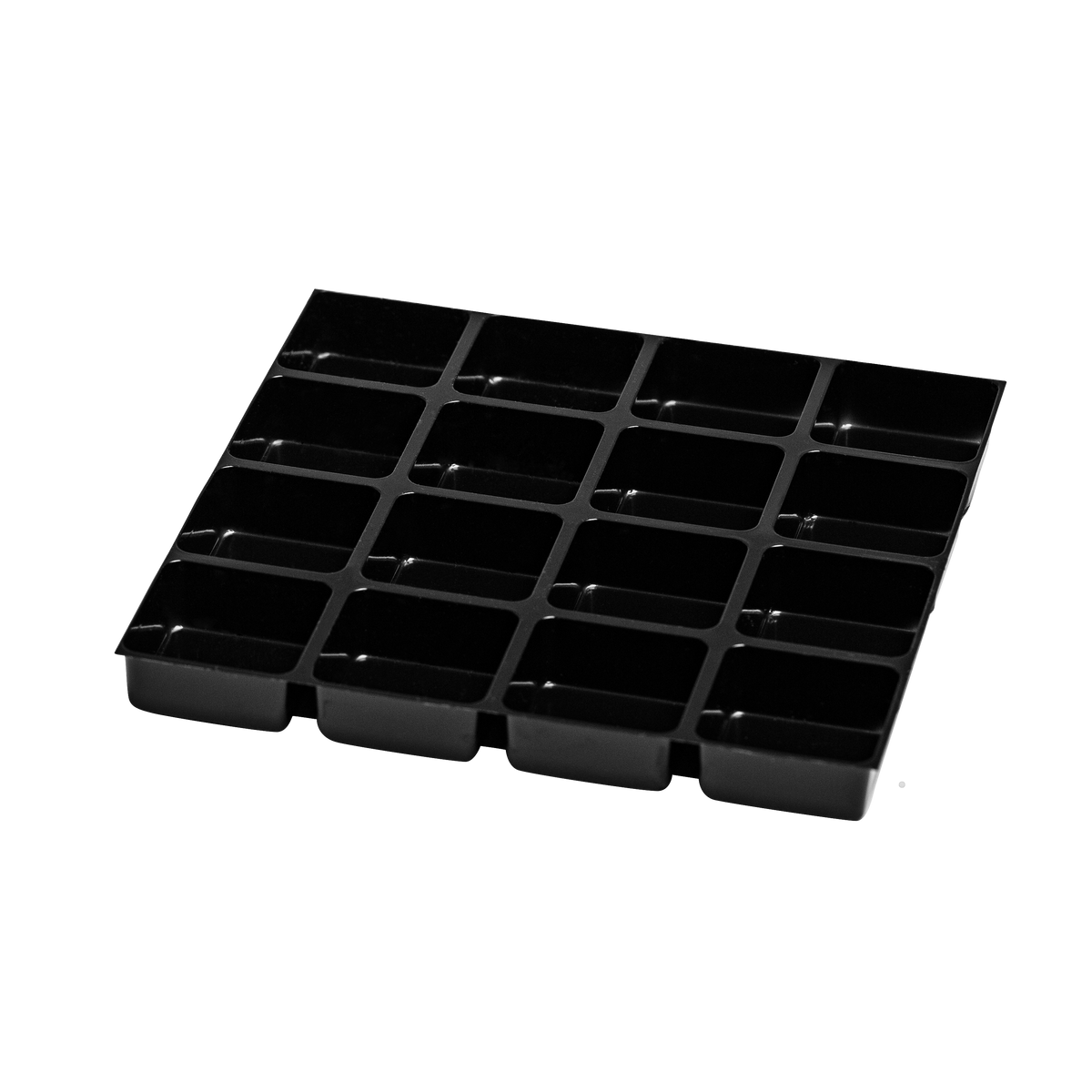 tiefgezogene Einlagen für Pralinen assortiert, 32/32 mm, schwarz