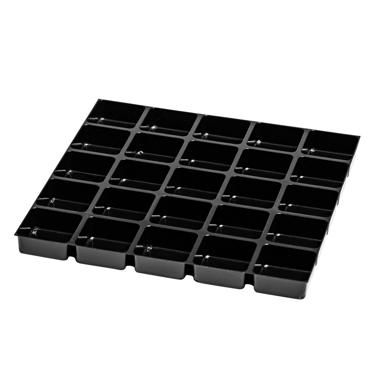 tiefgezogene Einlagen für Pralinen assortiert, 32/32 mm, schwarz