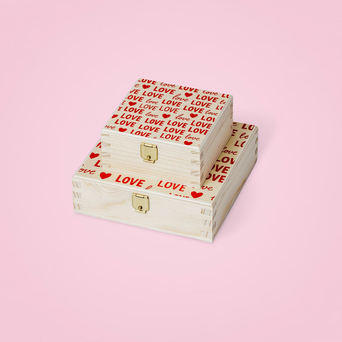 Schachteln aus Holz "Love"