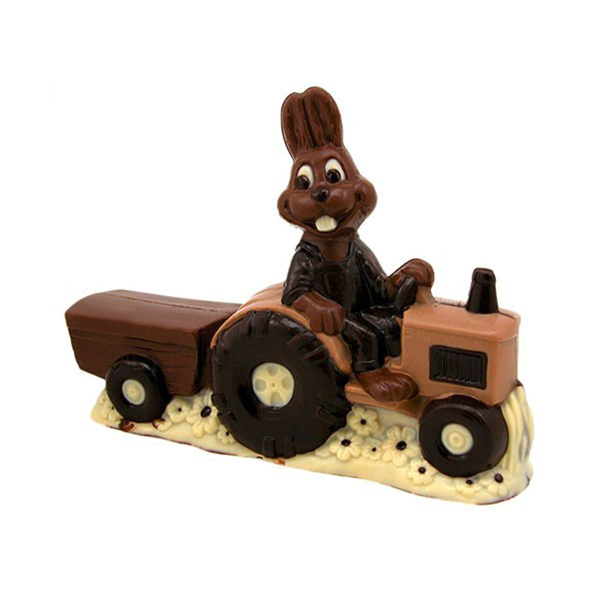 Hase auf Traktor mit Anhänger, Doppelform