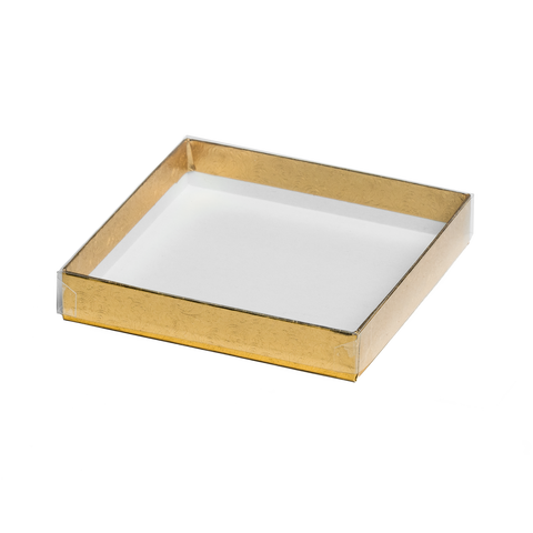 Boîte avec un fond en carton doré