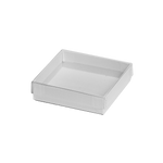 Boîte avec un fond en carton blanc
