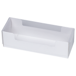 Stulpschachtel mit weissem Kartonboden und transparentem Deckel